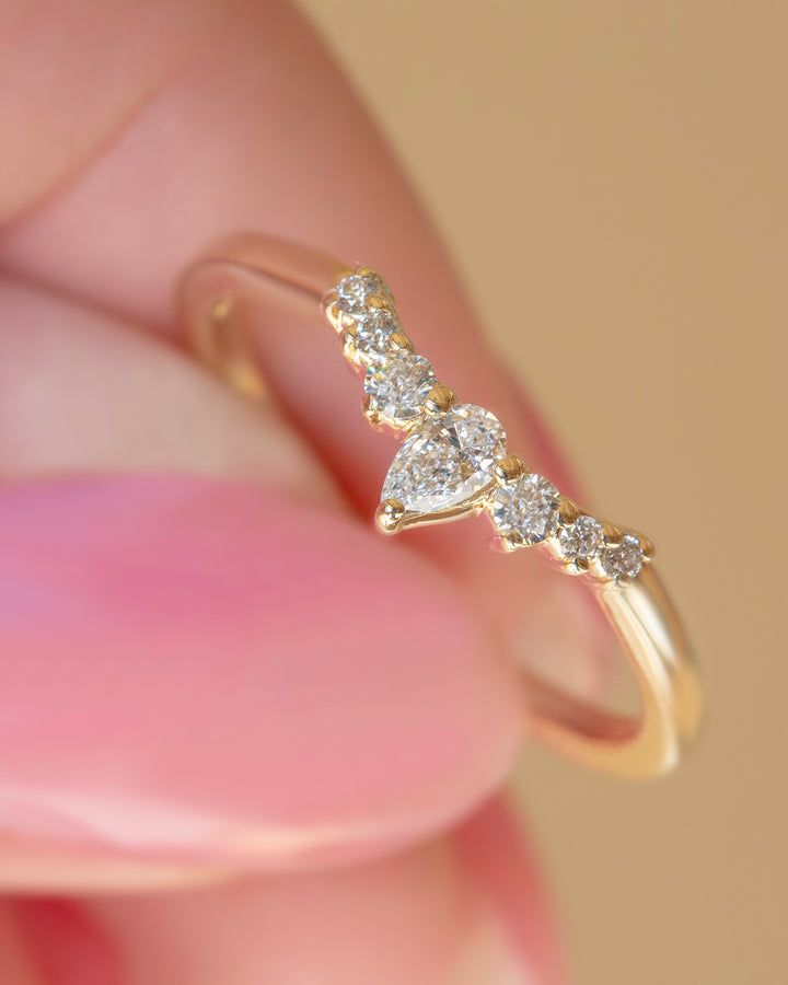 Diamond Contour Wedding Band 14K Gold