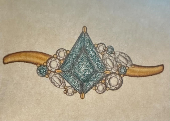 Custom Order: Cluster Engagement Ring CAD/Rendering Design