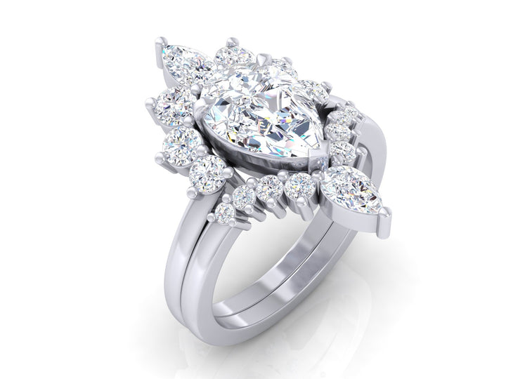 Custom Order Pastel Pink Sapphire Engagement Ring Set w/ Diamonds 14K Gold