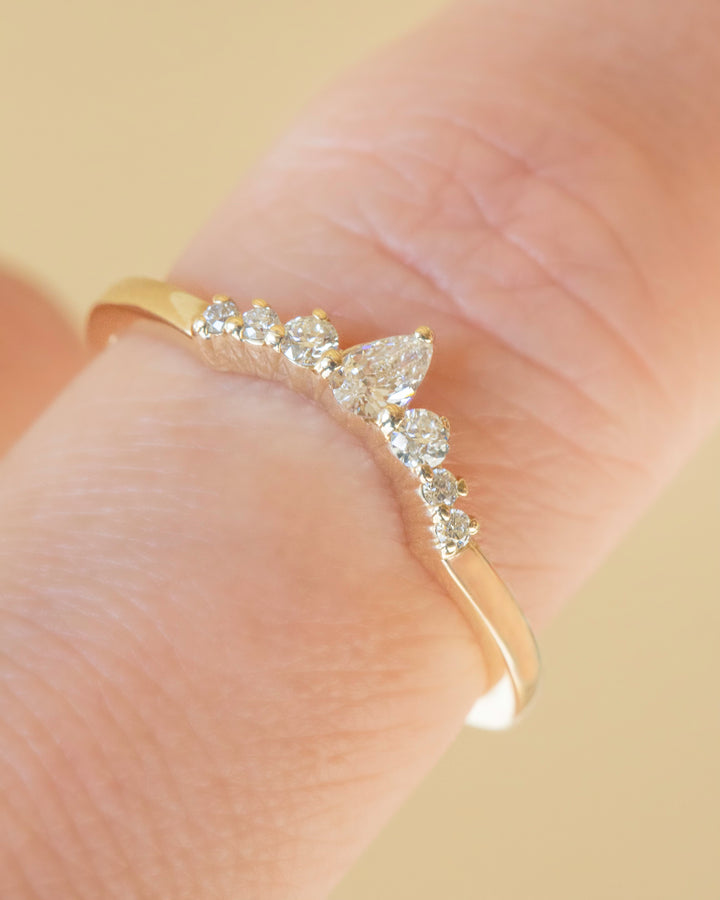 Diamond Contour Wedding Band 14K Gold