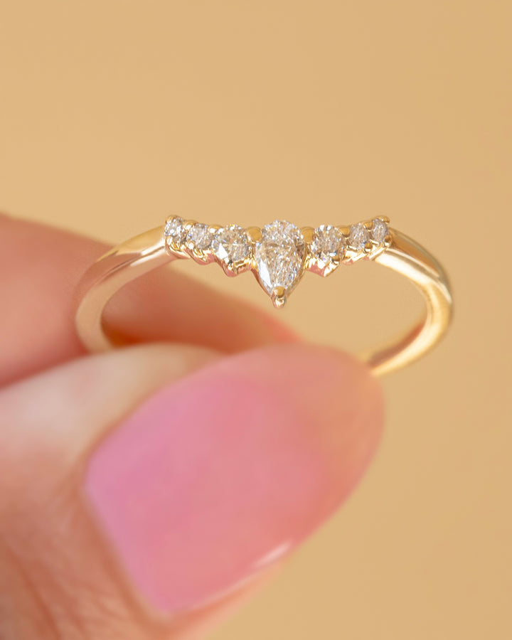 Diamond Contour Wedding Band 14K Gold