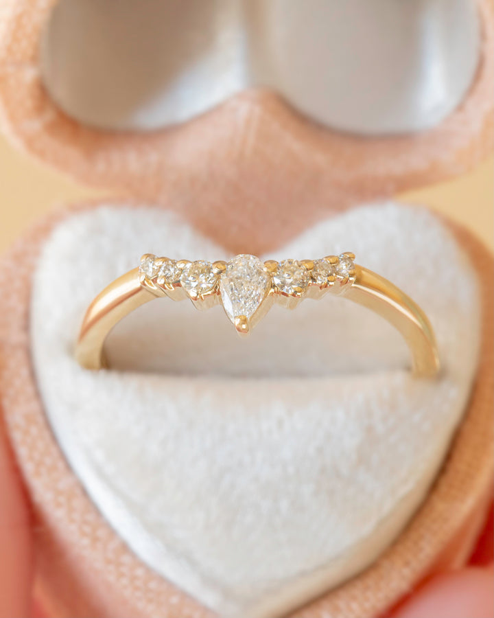 Diamond Contour Wedding Band 14K Gold