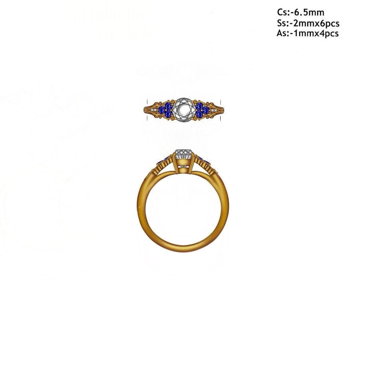 Custom Order Nature Inspired Engagement Ring w/1.5ct Lab Grown Diamond 24K Gold