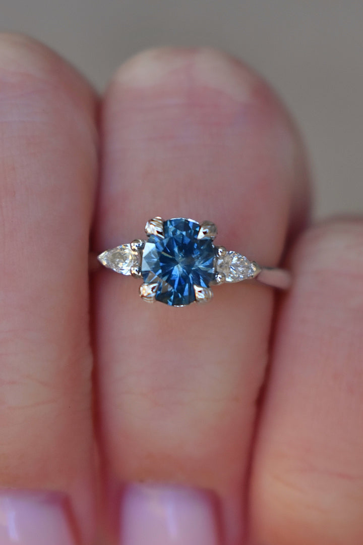Montana Sapphire Leaf Engagement Ring