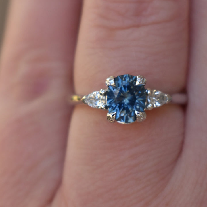 Montana Sapphire Leaf Engagement Ring