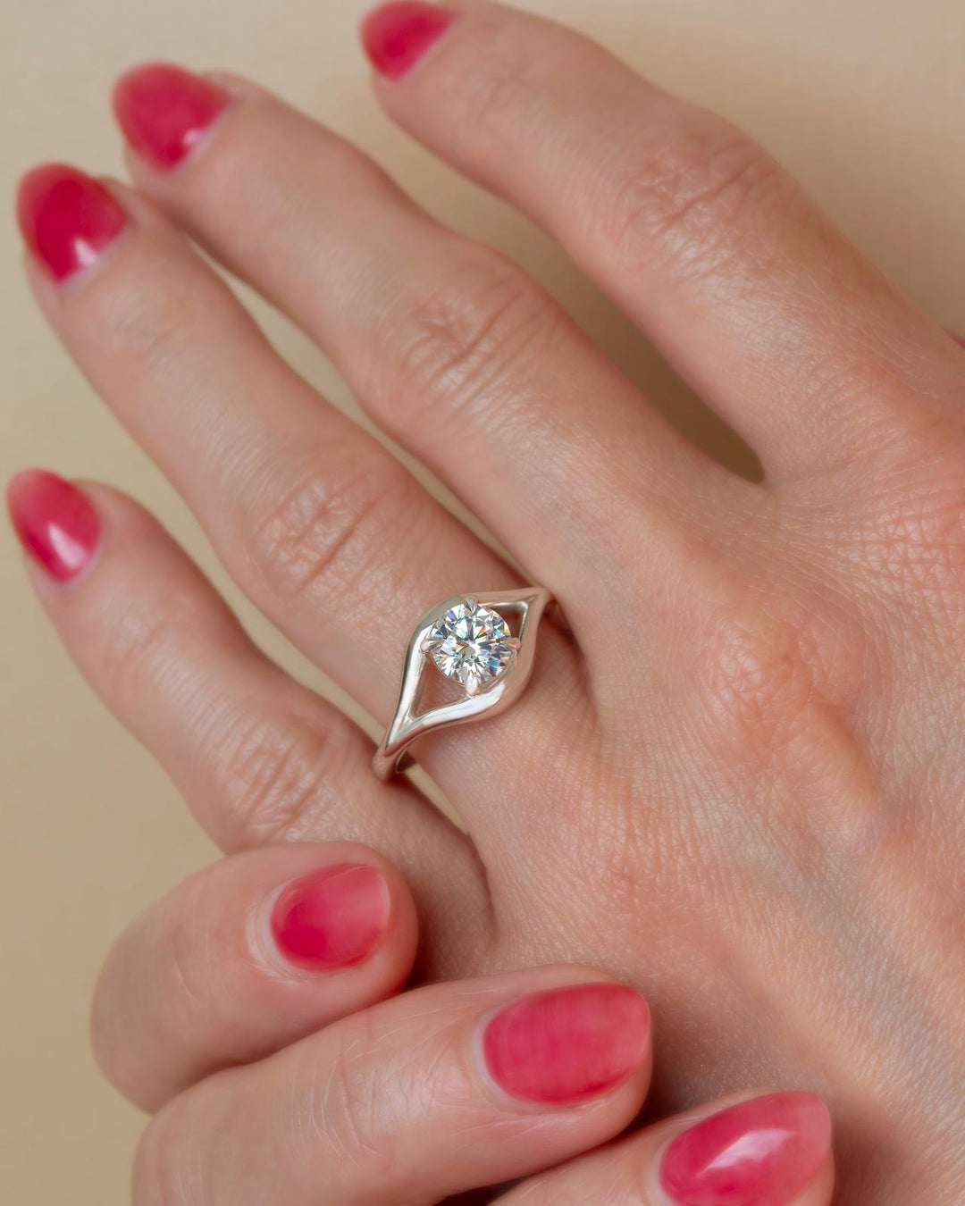 Lab Grown Round Diamond Solitaire Engagement Ring – Vintage Inspired 14K Gold Ring