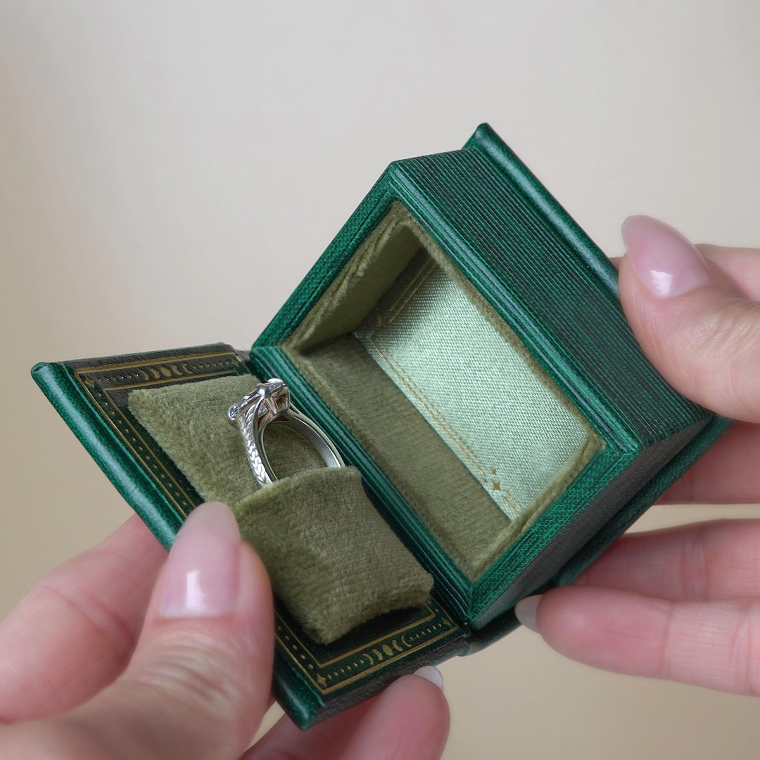 Celestial Book Inspired Ring Box – Leather Velvet Engagement Ring Box