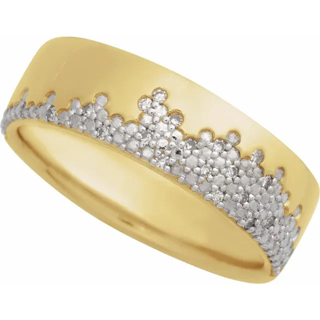 Natural Diamond Accented Band 14K Gold