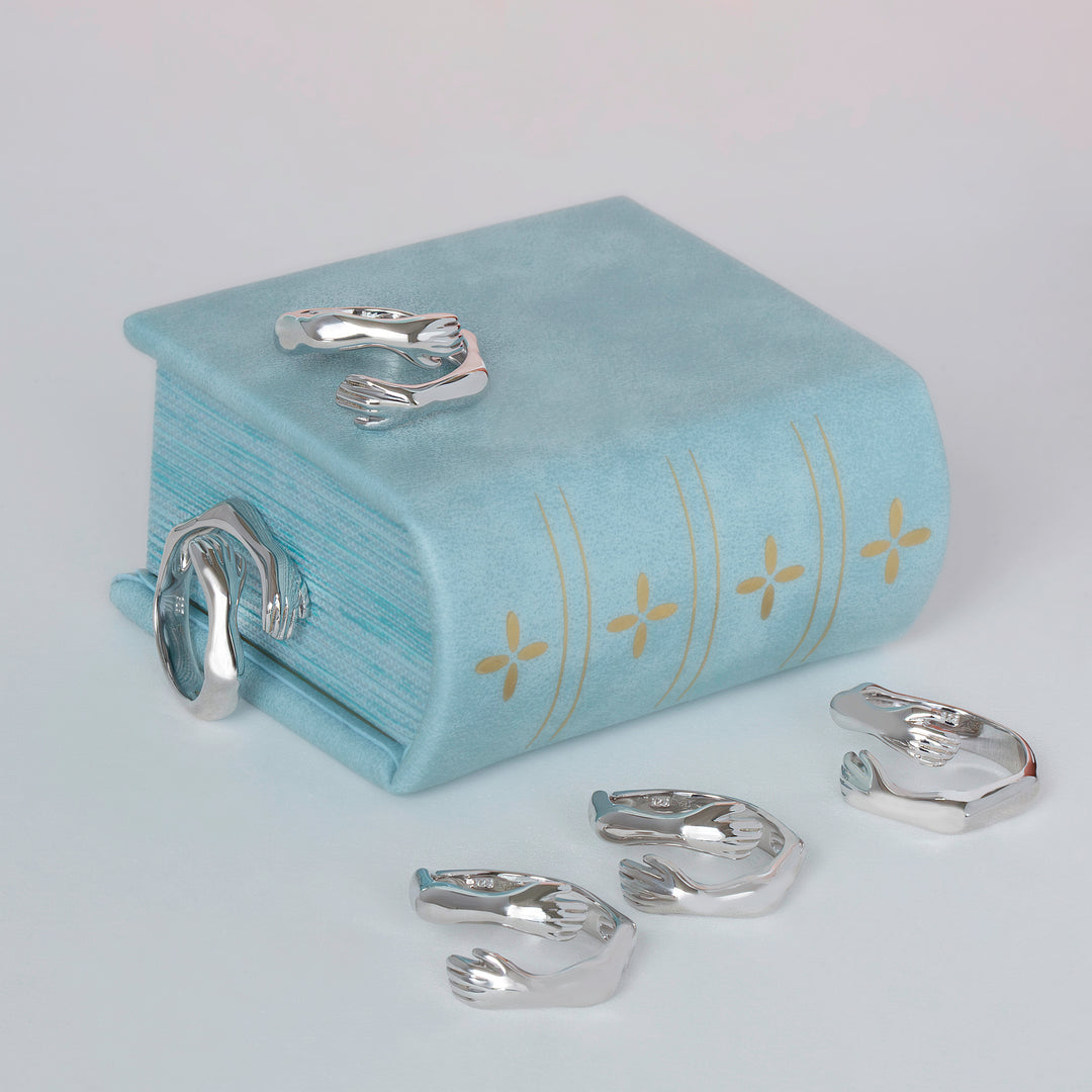 Hug Ring 925 Solid Sterling Silver,Hands Ring,Hugging Hands Ring