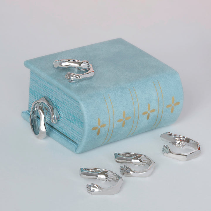Hug Ring 925 Solid Sterling Silver,Hands Ring,Hugging Hands Ring