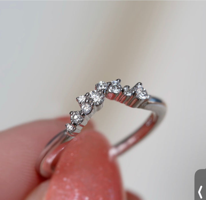 Custom Order Wedding Band w/  Diamonds 14K  White Gold