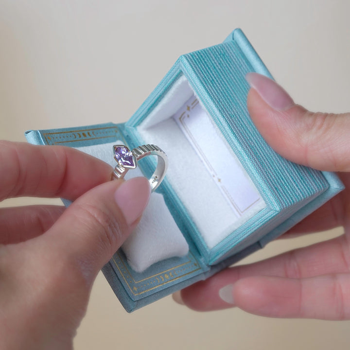 Celestial Book Inspired Ring Box – Leather Velvet Engagement Ring Box