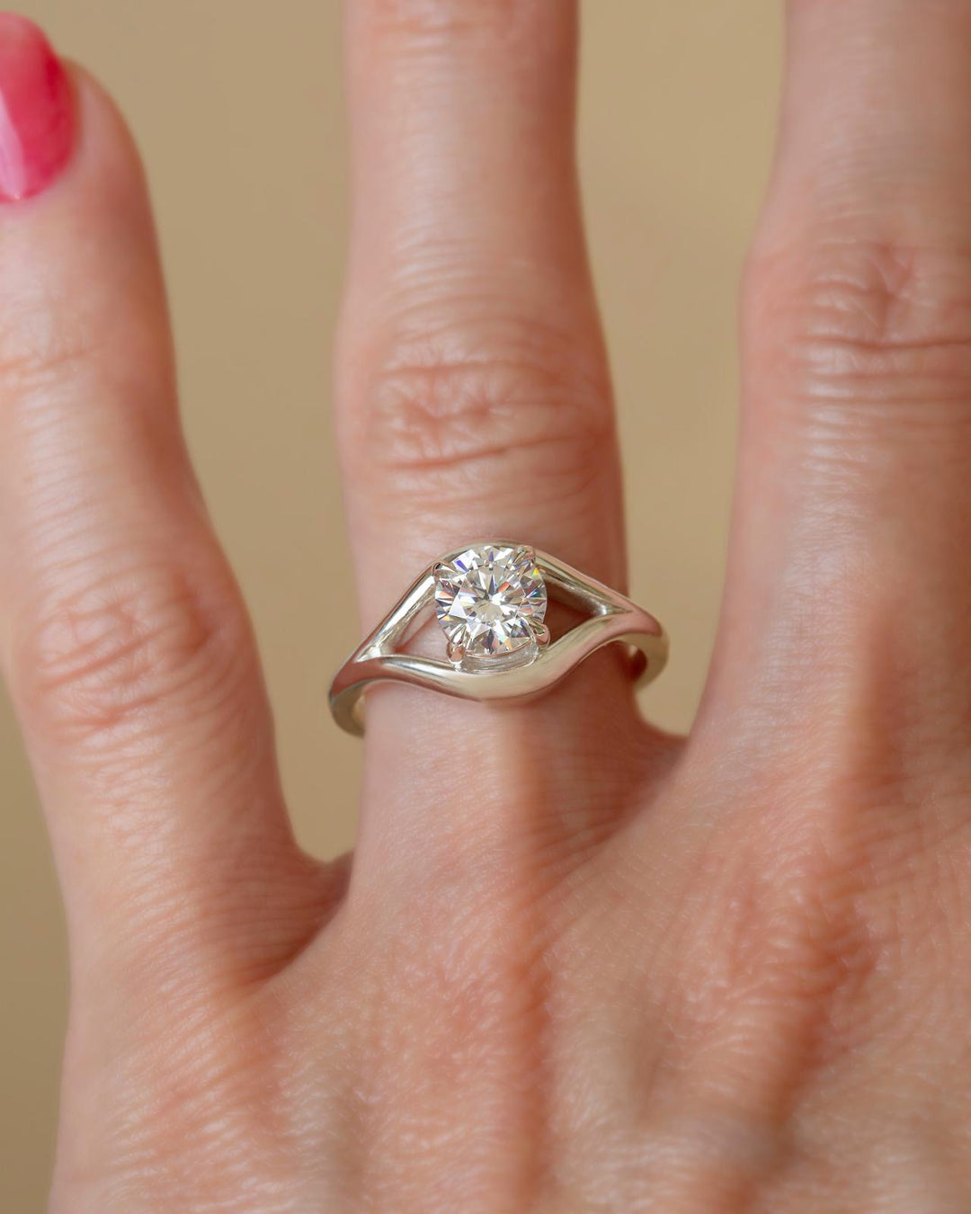 Lab Grown Round Diamond Solitaire Engagement Ring – Vintage Inspired 14K Gold Ring
