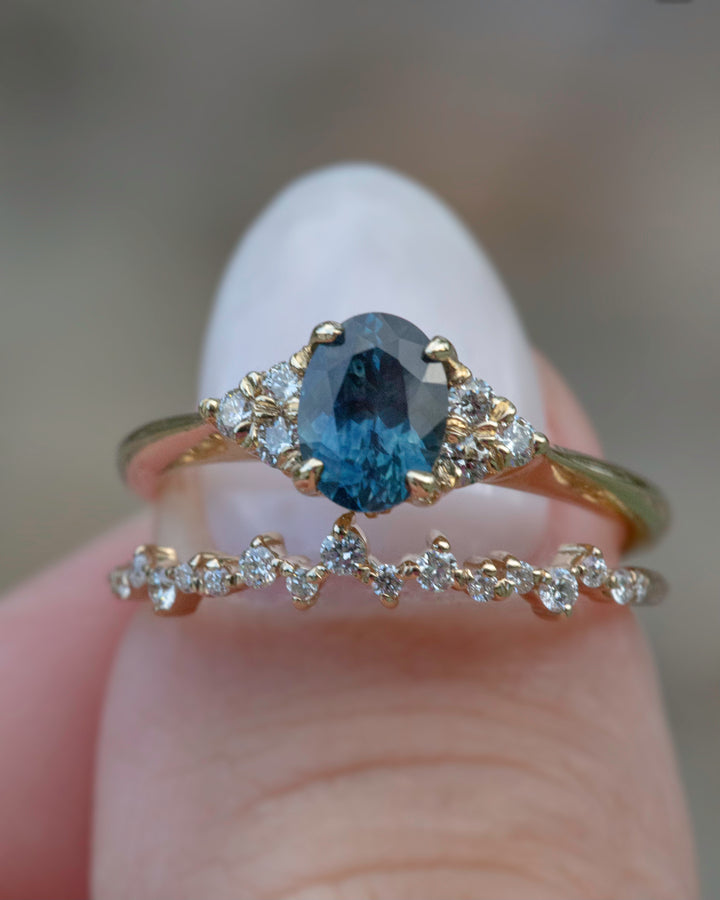 Montana Sapphire Oval Engagement Ring Set