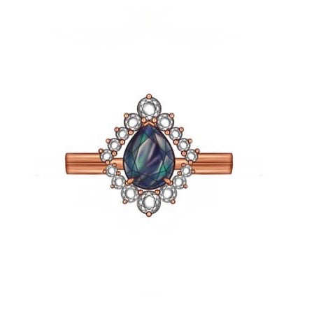 Custom Order 1.39 ct Montana Sapphire and Diamond Engagement Ring 14K Gold
