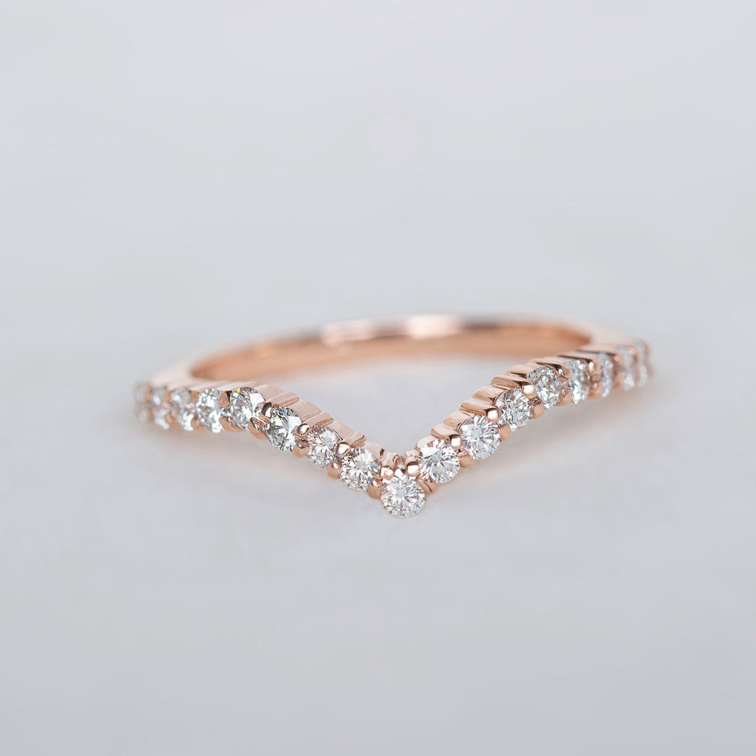 Diamond Contour Wedding Band 14K Gold
