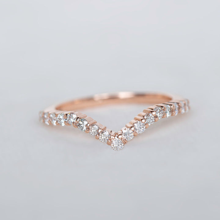 Diamond Contour Wedding Band 14K Gold