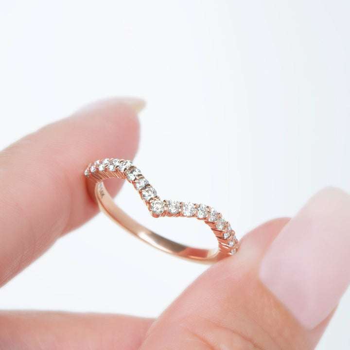 Diamond Contour Wedding Band 14K Gold