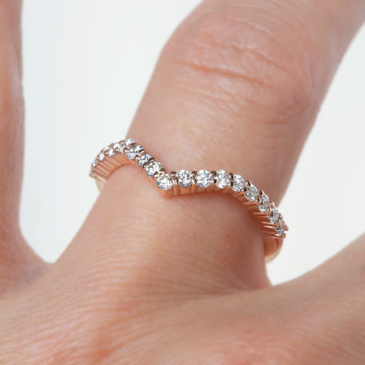 Diamond Contour Wedding Band 14K Gold