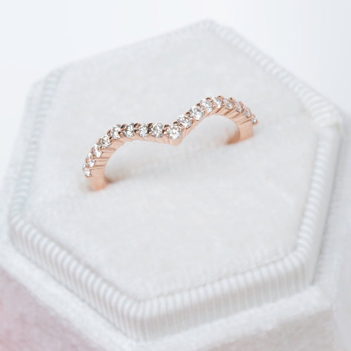 Diamond Contour Wedding Band 14K Gold