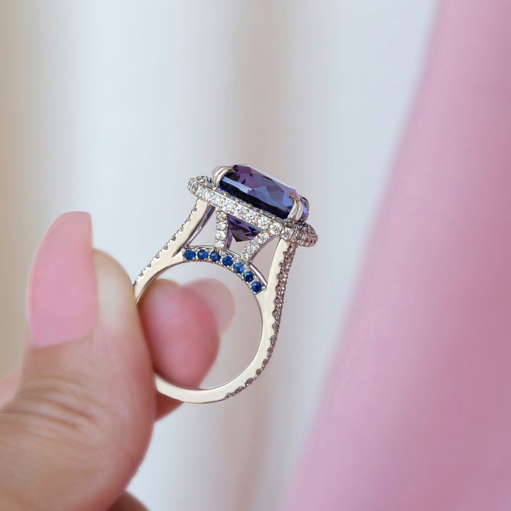 14 ct Tanzanite and Diamond Ring in 14K White Gold, Tanzanite Engagement Ring