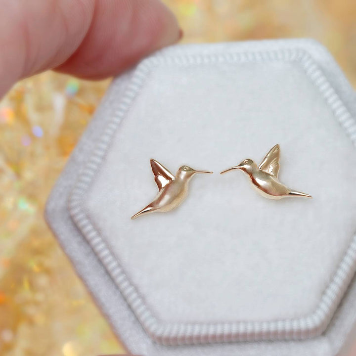 Hummingbird Earrings 14K Gold