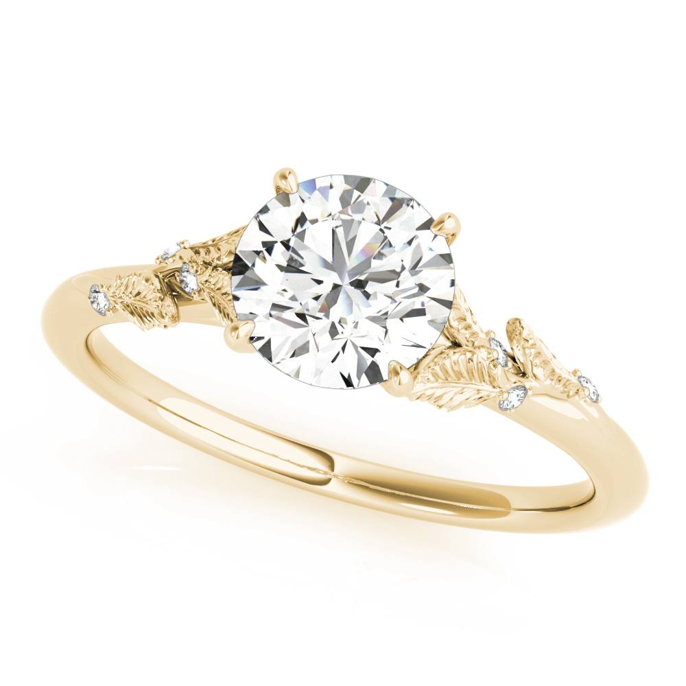 Leaf Engagement Ring with 1 Ct Lab Grown Diamond Nature Inspired Alternative Engagement Ring in 14K Gold