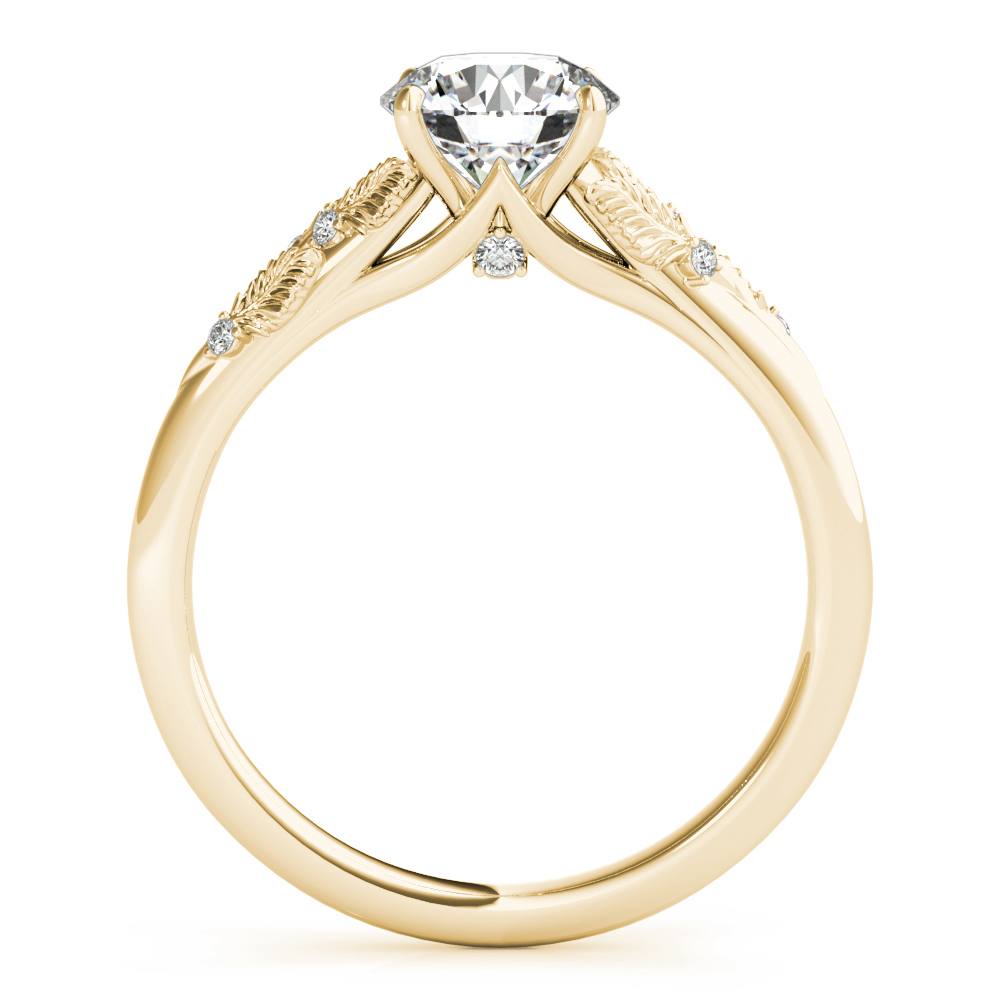Leaf Engagement Ring with 1 Ct Lab Grown Diamond Nature Inspired Alternative Engagement Ring in 14K Gold