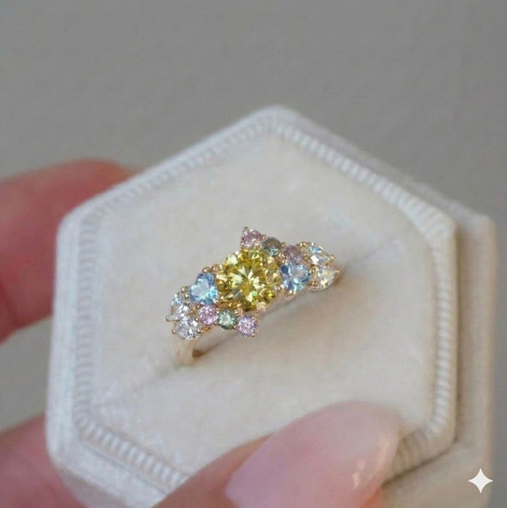 Custom Order Enchanted Garden 0.7ct Yellow Gold