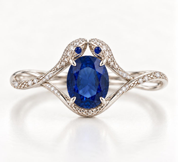 Custom Order Serpents Ring w/ a Royal Blue Sapphires 50% Down Payment