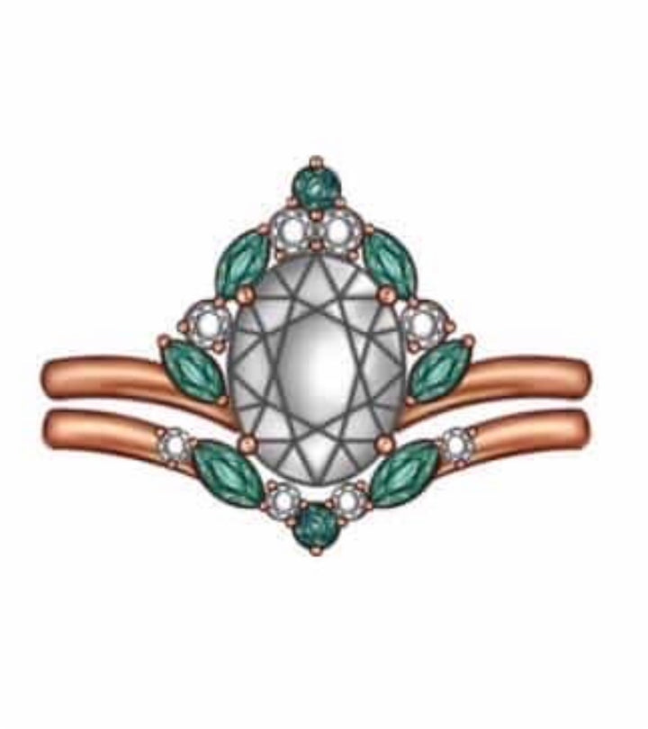 Custom Order Oval Natrural Diamond Engagement Ring  14K Gold 50% Down Payment