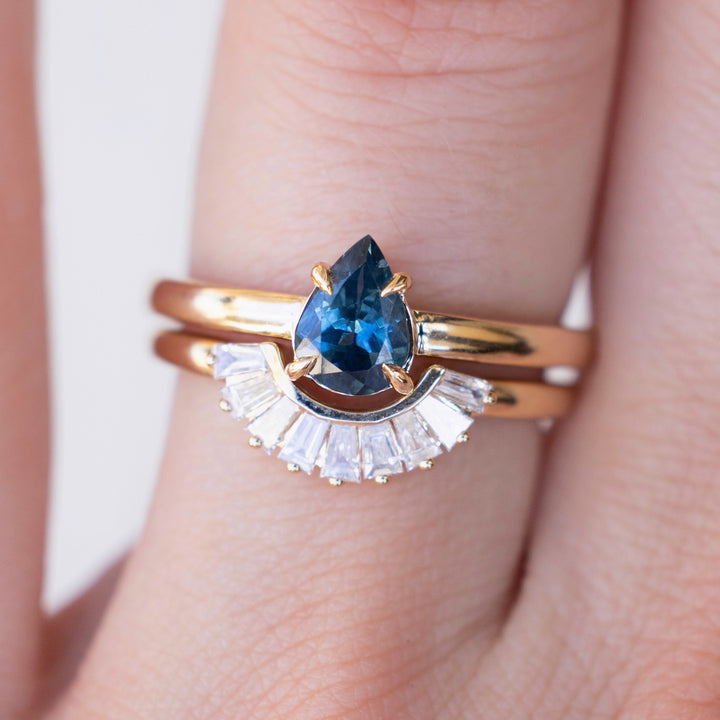 Montana Sapphire Solitaire Ring Pear Shape 14K Gold,Solitaire Engagement Ring