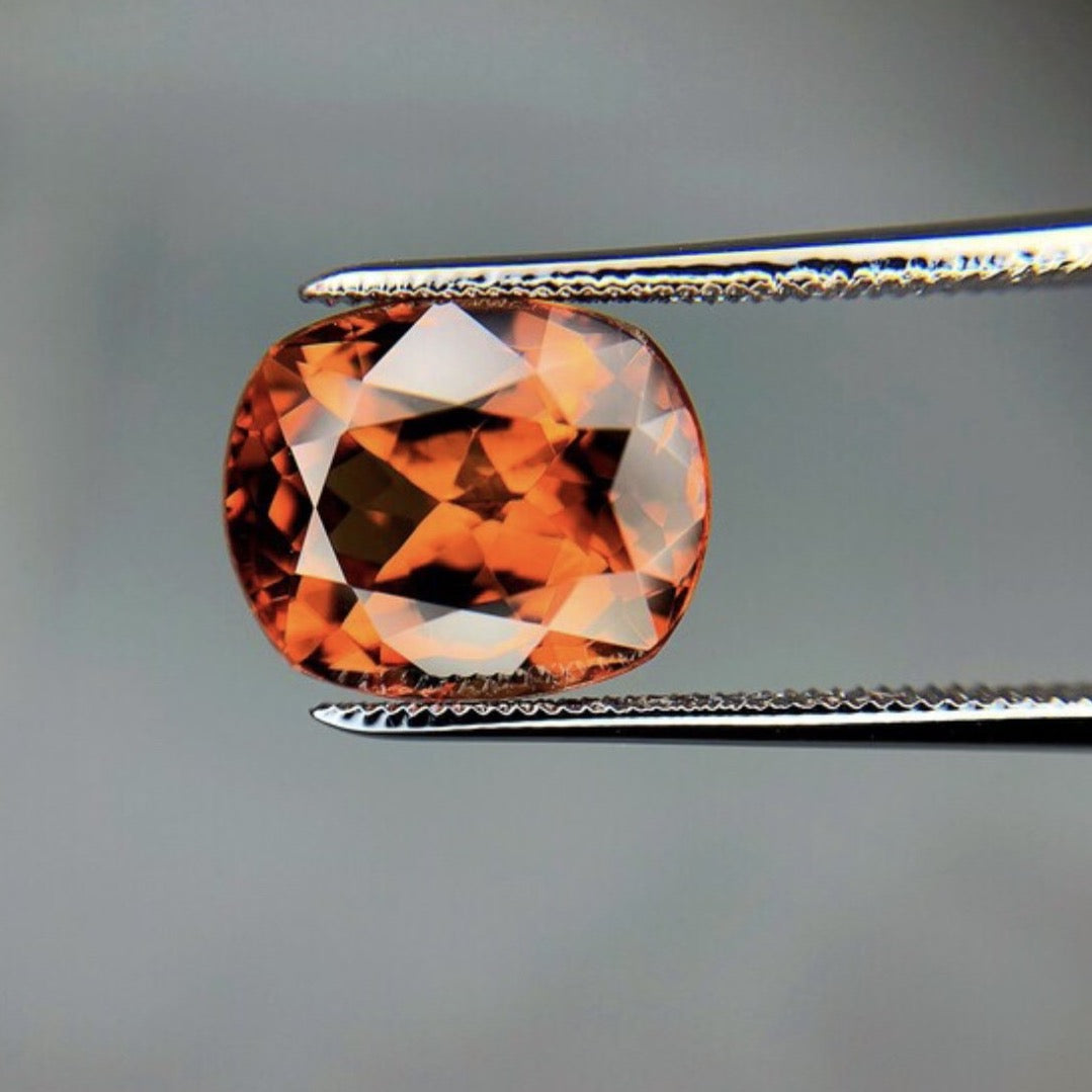 Natural Brownish-Orange Imperial Topaz cushion Shape 6.38 ct