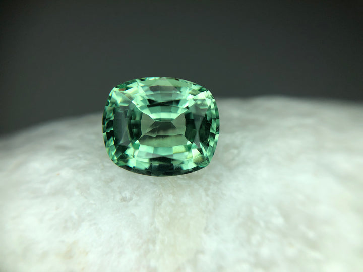 RARE 4.04 ct Merelani Mint Green Grossular Garnet Cushion Shape