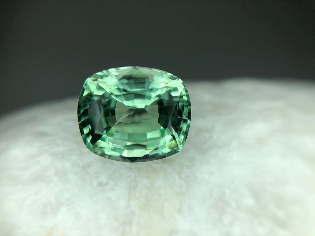 RARE 4.04 ct Merelani Mint Green Grossular Garnet Cushion Shape